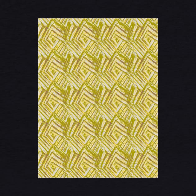 Woodblock geometric print yellow by Remotextiles